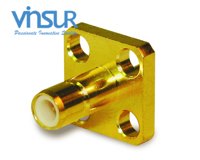 11621470 -- RF CONNECTOR - 50OHMS, SMB FEMALE, STRAIGHT, 4 HOLE FLANGE,ROUND POST
